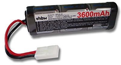 vhbw Batterie Compatible avec Tamiya connecteur pour modéle RC (3600mAh, 7,2V, NiMH)