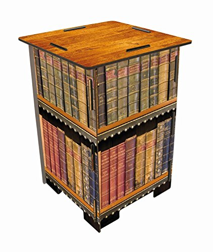 Werkhaus SH8183 Photohocker 29,5 x 29,5 x 42 cm Motiv antike Bücher Hocker, MDF, bunt, 29.5 x 29.5 x 42 cm