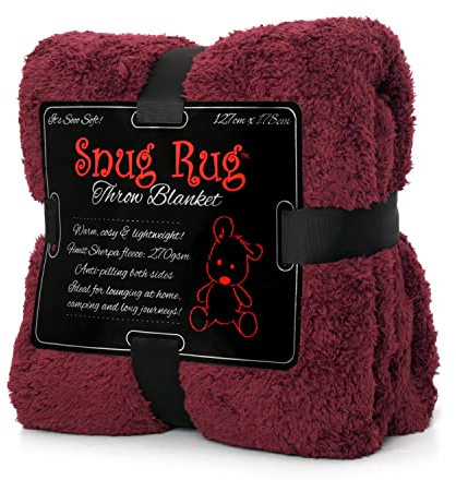 Snug Rug Sofaüberwurf Decke Sofa Kuscheldecke Decke Fleecedecke - Original Luxury Hochwertige Sherpa Werfen Warm Fleece Couchdecke Sofadecke 127 x 178cm (Plum)
