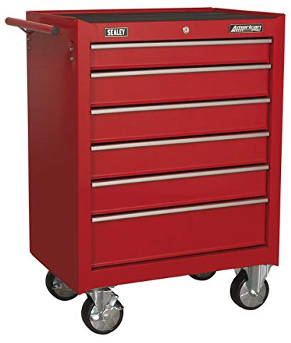 Sealey Ap226 Rollcab 6 Drawer With Ball Bearing Runners - Red
