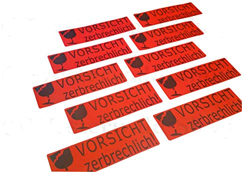 100 Stück Aufkleber Etikett Vorsicht Zerbrechlich Paket Karton Vorsicht Glas