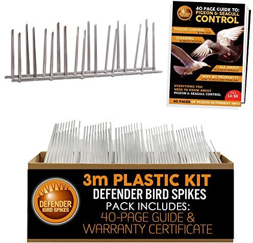 Defender Plastic Bird Spikes Pack | 3 Metre | Pigeon Control Guide | Various Size Packs