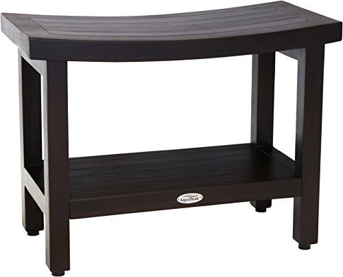 AquaTeak Patentierte Sumba Duschbank mit Ablage aus Teakholz, 61 cm