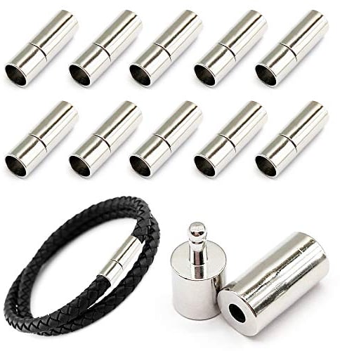 MOAMUN 20 Stück Seil Armband Verschluss, Stabil Verschlüsse für Armbänder Dauerhafte Verschluss für Armbänder Armband Verschlüsse Kettenverschluss für Leder Halskette Armband Schnalle(Silber, 3 mm)