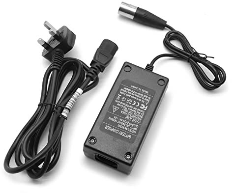 SUNDELY® 24V 2AMP Mobility Scooter Wheelchair Battery Charger for Pride Go Go Elite Traveller Shoprider ActiveCare Lead Acid Battery with 2 Colour Indicator Light Male XLR Connector Plug