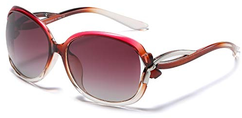 DUCO Sonnenbrille Damen Vintage Retro Runde Polarisierte Sonnenbrillen mit UV400 Schutz Brille Mode Designer-Stil für Frauen 2229 (Gradient lila Rahmen)