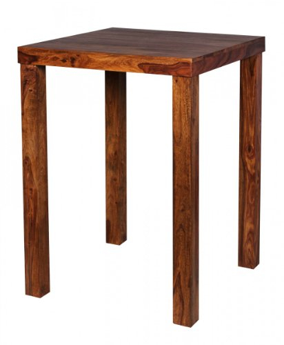 KADIMA Design Stehtisch Wood Massiv Holz Sheesham Bartisch Bistrotisch 80 x 80cm Tisch