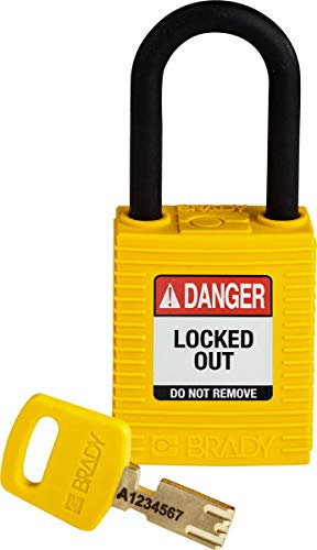 Candado de Nailon Safekey, 38mm x 84mm x 19mm, Amarillo