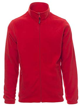 PAYPER Nepal Felpa Pile Uomo Donna 100% Poliestere Chiusura Zip Elastici stringi Polso Tasche Laterali Rosso (M)