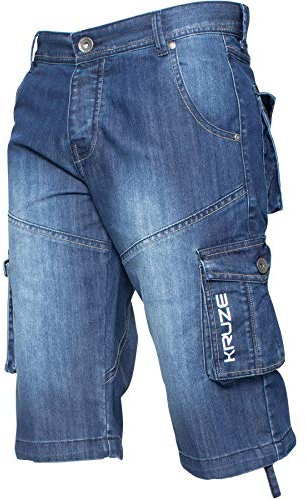 Ze ENZO Mens Cargo Combat Shorts Heavy Duty Denim Half Pants Big King All Waists