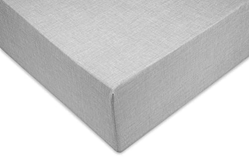 Zo!Home Perkal Spannbettlaken Lino Melange Dove Grey 160x200 bis 28 cm hoch