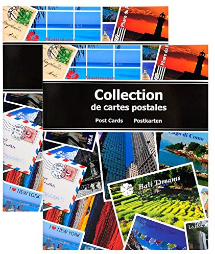 EXACOMPTA Lot de 2 Albums de collection pour 200 cartes postales 20x25,5 cm