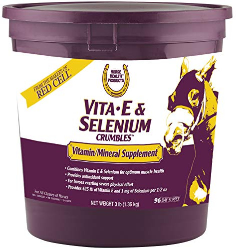 Farnam Horse Health Vita E & Selenium Crumbles Horse Vitamin Supplement, Supports optimal muscle health & antioxidant support, 3 lbs., 96 day supply