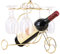 amropi Casier à Vin en Métal Support de Fer Vin Casier à Bouteille Sculpture Décoration avec Porte-gobelet, Or