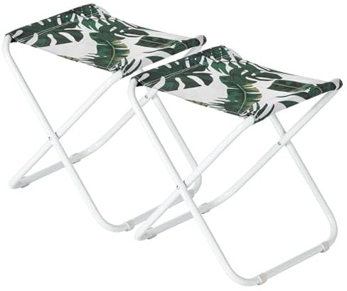 Harbour Housewares 2 Stück Klassische Klapphocker - Leichtes Material Praktische faltbares Design - Banana Leaf