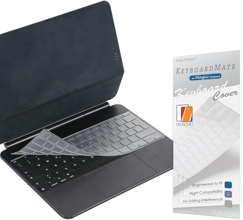 Digi-Tatoo Keyboard Cover Protector compatible with 2025 Magic Keyboard for iPad Air 13-inch (M3)/2024 Magic Keyboard for iPad Pro 13 inch (M4) - Ultra Thin, Transparent TPU, British layout