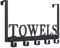 Over The Door Hooks - Towel Holder for Bathroom, Bedroom, Kitchen & Pool - Sandblasted Black Metal Wall Mount