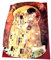 Atelier Harmony Gustav Klimt Glas-Tablett Der Kuss 35x25cm Serviertablett
