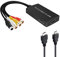 TaiHuai Convertitore da SVideo a HDMI, S-Video e 3RCA CVBS, convertitore da composito a audio video, supporta 1080p/720p, compatibile con PC, laptop, Xbox, PS3, lettore DVD (S-Video e 3RCA è femmina
