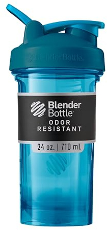 BlenderBottle Shaker Bottle Pro Series Perfect for Protein Shakes and Pre Workout, 24-Ounce, Ocean Blue