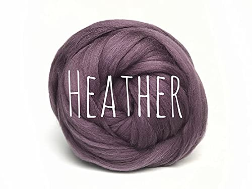 Chunky Wool - Heather - for arm Knitting Chunky Blanket Weaving Felting Jumbo Yarn Giant Wool Soft 50g (0.11lb)