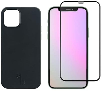 caseym iPhone 12/12 Pro Phone Case and Screen Protector Bundle - Biodegradable Compostable Phone Protection - An Eco-Conscious Silicone-Alternative Matte Black