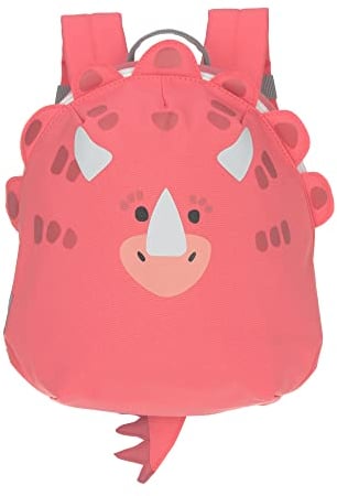 LÄSSIG Kleiner Kinderrucksack für Kita Kindertasche Krippenrucksack mit Brustgurt, 20 x 9.5 x 24 cm, 3,5 L/Tiny Backpack Dino Rose