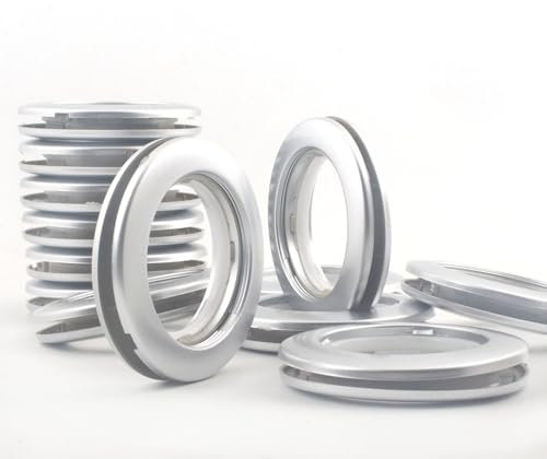 42 Pack Curtain Grommets Inner Diameter 1-9/16(40mm) Plastic Curtain Large Eyelet Rings Nanoscale Low Noise Large Grommet Kit for Fabric (Silver)