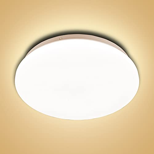FTL LED Deckenleuchte Flach Rund Warmweiss 3000K Deckenlampe 15 W = 90 W Äquivalent CRI>80+ 1500 LM Für Küche Badezimmer Schlafzimmer Wohnzimmer Flur Bad Keller Balkon Ø26cm