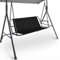 Coverify Replacement Swing Seat Cover, Durable 600D Oxford Fabric Garden Swing Chair Cover Universal Fit for 2&3-seater 138x48x48cm Black
