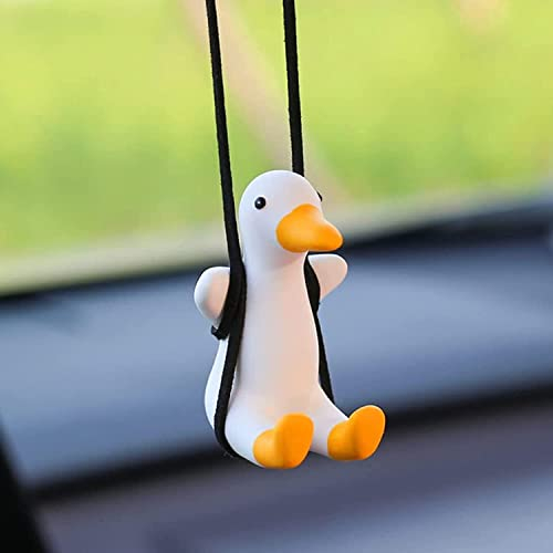 Süße Swinging Duck Car Hanging Ornament,Ente Auto Anhänger,Schaukel Ente Rückspiegel,Auto Dekoration Ornament Zubehör