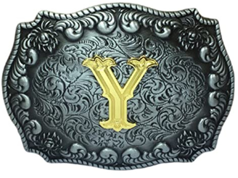 COOLLA Belt Buckle for Men- Initial Letters ABCDEFG to Z Western Rodeo Texas Cowboy Large Belt Buckles