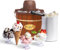 Nostalgia Cubo eléctrico para hacer helados con asa de fácil transporte, hace 4 cuartos de galón en minutos, yogur congelado, gelatina, hecho de madera real