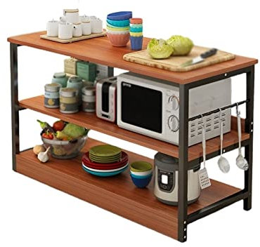 jinyi2016SHOP Porte casseroles Mural Carrosserie Plancher au Plafond Plancher Multicouche Rack de Rangement à Trois Niveaux étagère de Rangement en Bois Range couvercles a Casserole