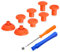 eXtremeRate Stick Analogique de Remplacement pour Xbox One Standard/X/S/Elite Manette, Compatible avec Xbox Series Manette, Joysticks Interchangeables avec 3 Hauteurs Réglables, Orange