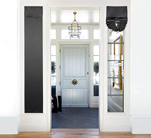 PI Blackout Curtain Privacy Thermal Insulated Small Curtain for French/Sliding/Patio Door, 1 Panel (W12XL68, Black)