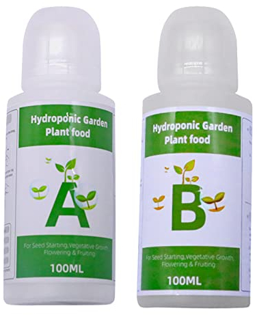 Pflanzendünger, Hydroponische Gartenpflanze Lebensmittel mit Natürlich Wachsenden Vitaminen und Mineralien, A+B Zwei Teil Set Flüssiger Pflanzenanbau Nährstoffformel für Gras Tomaten Blumen Gemüse
