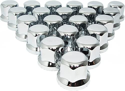 Lot de 20 cache-écrous de roue en plastique chromé pour camion, remorque, bus, camion, voiture LKW 32 mm