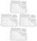UPKOCH 4pcs White Food Serving Trays, 7.19'' Square Reusable Platters with Sauce Compartment, Modern Style Snack Plates for Appetizers, Cookies, Fruits, BBQ, Parties