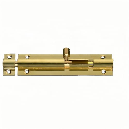 Boxonly Door Bolt 4 Inch Antique Pure Copper Bolts Barrel Slide Lock with Screws for Bathroom Toilet Gate and Shed Doors,Brass Color