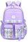FANDARE Kinderrucksack Leuchtend Kindergartenrucksack Schulranzen Mädchen Junge Schulrucksack Nylon Schultertasche für Reisen Schule Daypacks mit Plüsch-Accessoires & Niedliches Abzeichen Lila