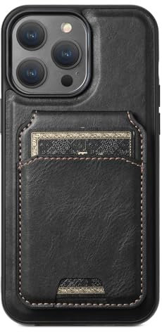PuRoxx Leder Hülle für iPhone 15 Pro Max/15 Plus/15 Pro/15, Dünne Schutzhülle, Magnetische Abnehmbare Brieftasche Handyhülle mit Flip Kartenfach,Black1,15Pro