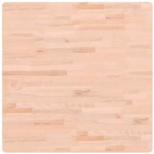 vidaXL Tischplatte, Quadratisch Holzplatte mit 4 abgerundeten Ecken, Holztischplatte Ersatzplatte für Couchtisch, Massivholztischplatte Platte, 80x80x2,5 cm Massivholz Buche
