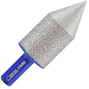 SHDIATOOL Diamant Fingerfräser 25mm Fasenbohrer Sechskantschaft Fasenfräser zum Schleifen Vergrößern Formen von bestehenden Löchern für Fliesen Porzellan Hartkeramik Marmor Stein