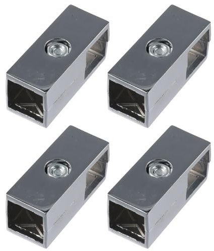 iuniq 4pcs 2 Way Square Pipe Connector,aluminum Alloy Pipe Joint,25mm Pipe Tube Exhibition Rack Joint and Furniture Pipe Clamp