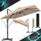 KESSER® Sonnenschirm Ampelschirm SUN XL 300 x 300 cm Inkl. Abdeckung +Windsicherung Drehbar Neigbar Kippbar Marktschirm Groß 360° Rotation, Gartenschirm mit Kurbel Sonnenschutz UV50+, Beige