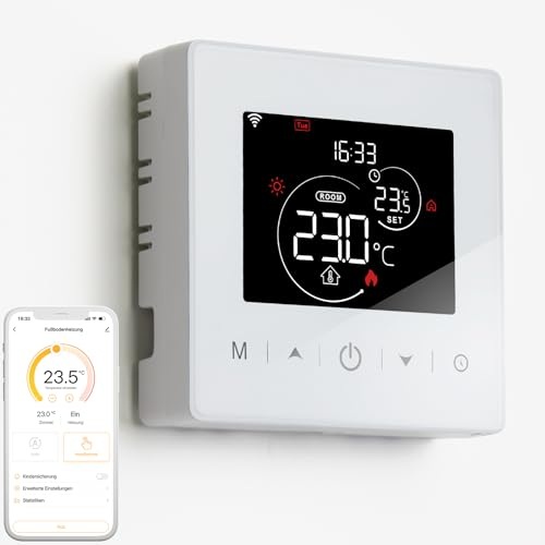 Termostato wifi a batteria, 2 fili per caldaie a gas.cronotermostato programmabile settimanalmente controllabile a distanza dal TUYA o Smart life.Termostato compatibile con Google Assistant e Alxea