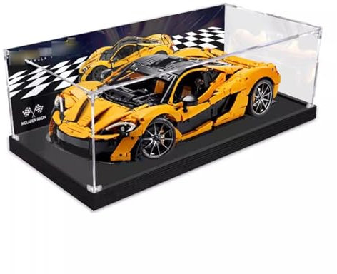 Acryl Vitrine Kompatibel Mit Le-go P1-Sportwagen-Bausteine Modelle,Durchsichtige Schaukasten Staubdichte Display Box Kompatibel Mit Sportwagen 62×30×20cm (Nur Vitrine) B,3MM