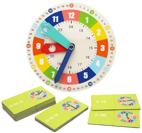 TNSLAND Holz Uhr Lernen für Klein Kindern Pädagogisches Spielzeug Geschenk