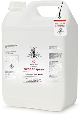 BIODELTA Wespenspray - Wespen effektiv bekämpfen - Anti-Wespen-Spray für schnellen Schutz - Wespenschutz für Garten, Terrasse & Grillen - fleckenfrei (5 L)
